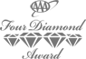 The image features a logo for the AAA Four Diamond Award with stylized diamonds and cursive text.