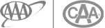 The image features two logos: AAA on the left and CAA on the right, both in circular designs.